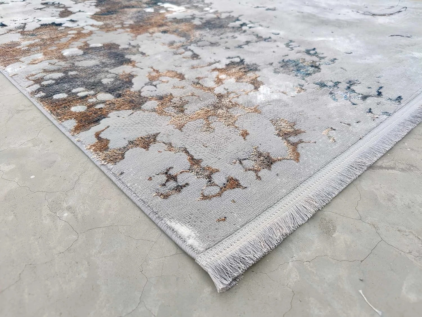 Grey Abstract Design Carpet