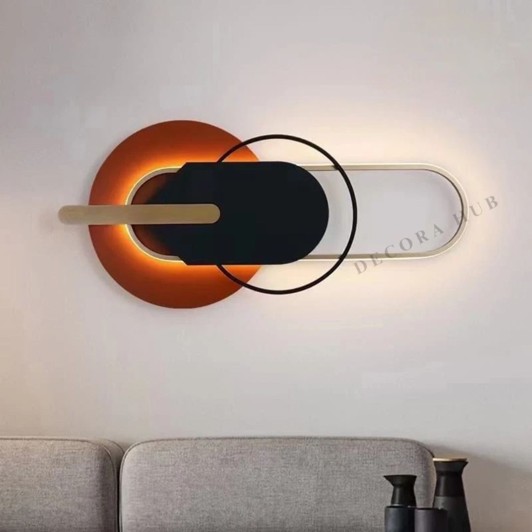 Orange and Black LED Wall Art