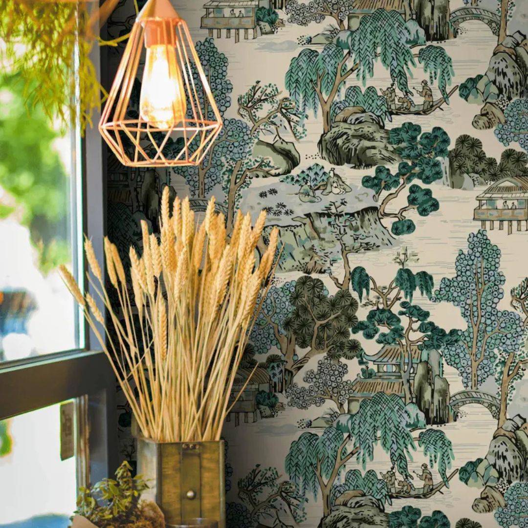 Japnese Garden Floral Wallpaper