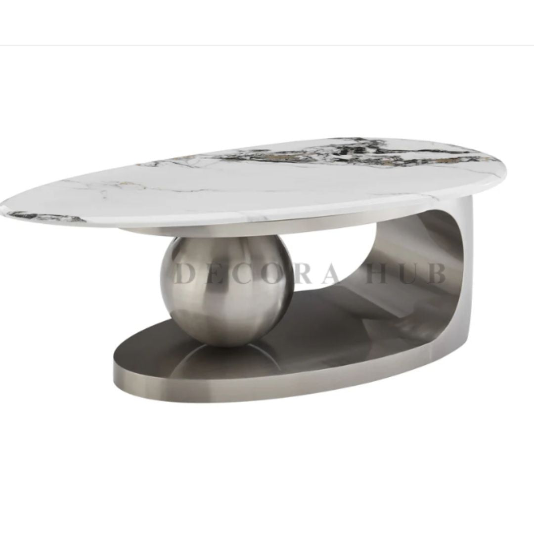 Oval Coffee Table in Silver Colour