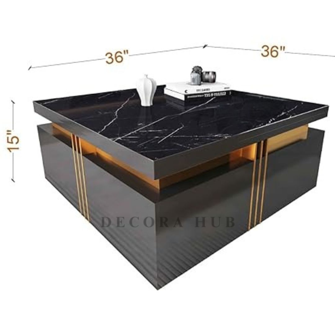 Luxurious White Square Shape Centre Table