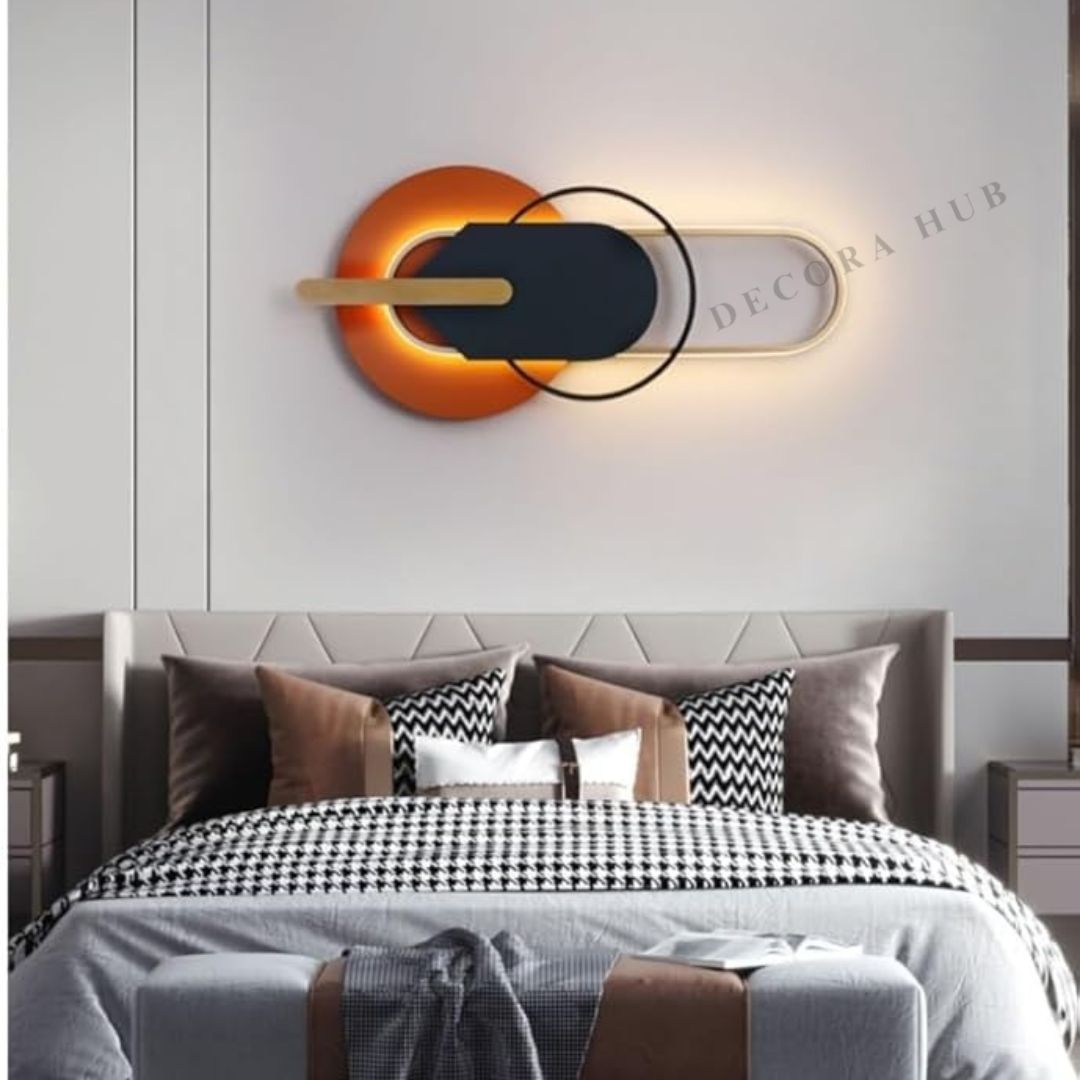 Orange and Black LED Wall Art