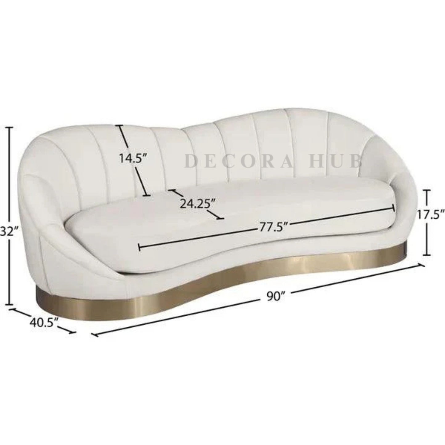 The Regent Grand Curve 3 Seater Sofa