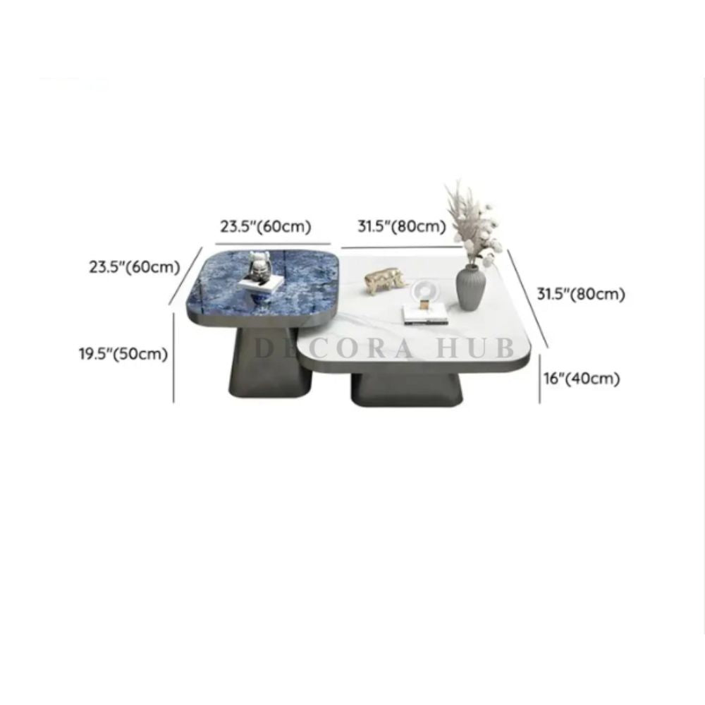 Stainless Steel Frame and Marble Top Coffee Table for Living Room