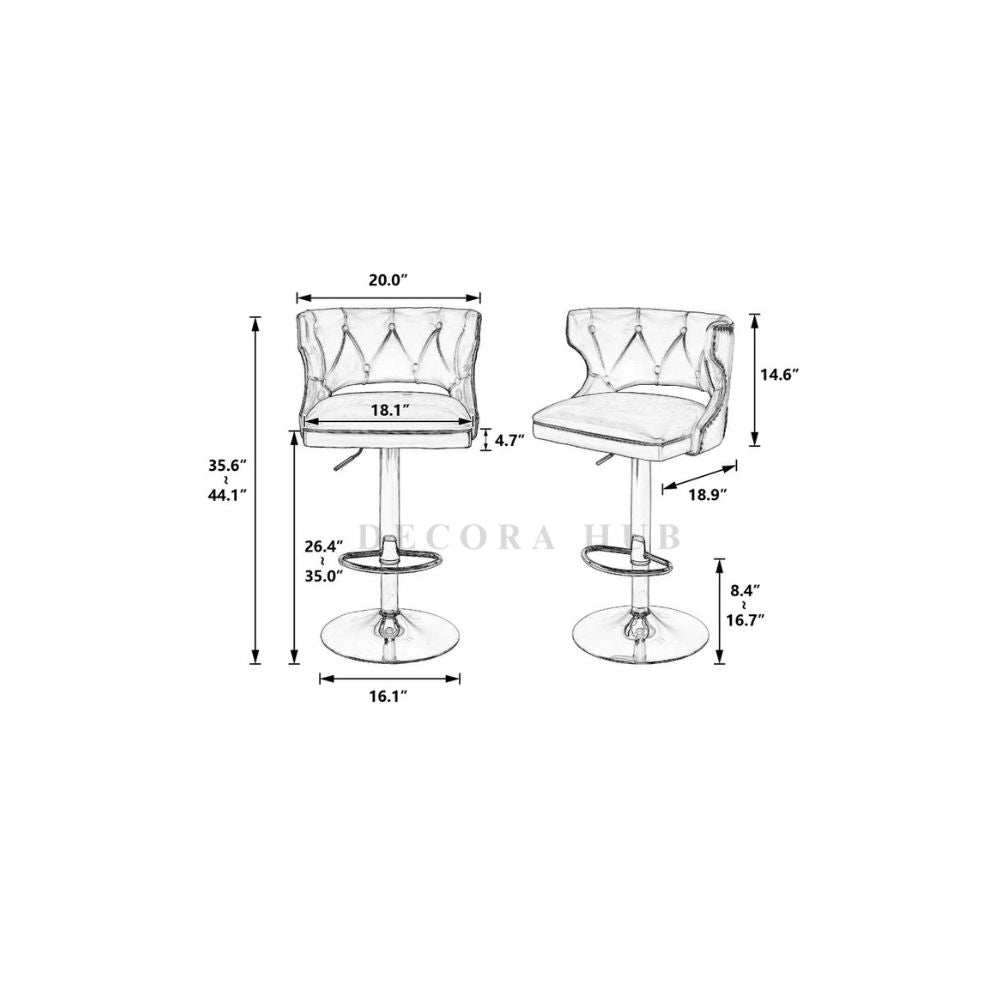 Luxury Black Velvet Bar Stool