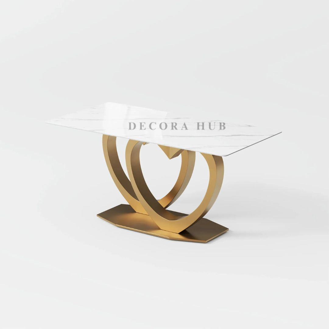 Double Heart Bespoke Marble Dining Table