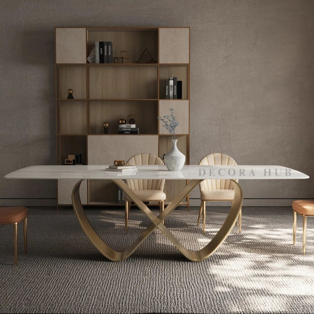 Modern Butterfly White Marble Dining Table