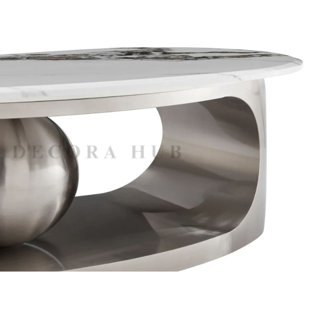 Oval Coffee Table in Silver Colour