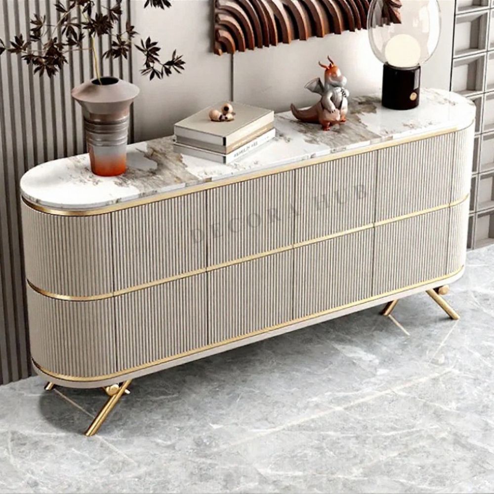 The Echo Modern Wood Console Table on Metal Legs