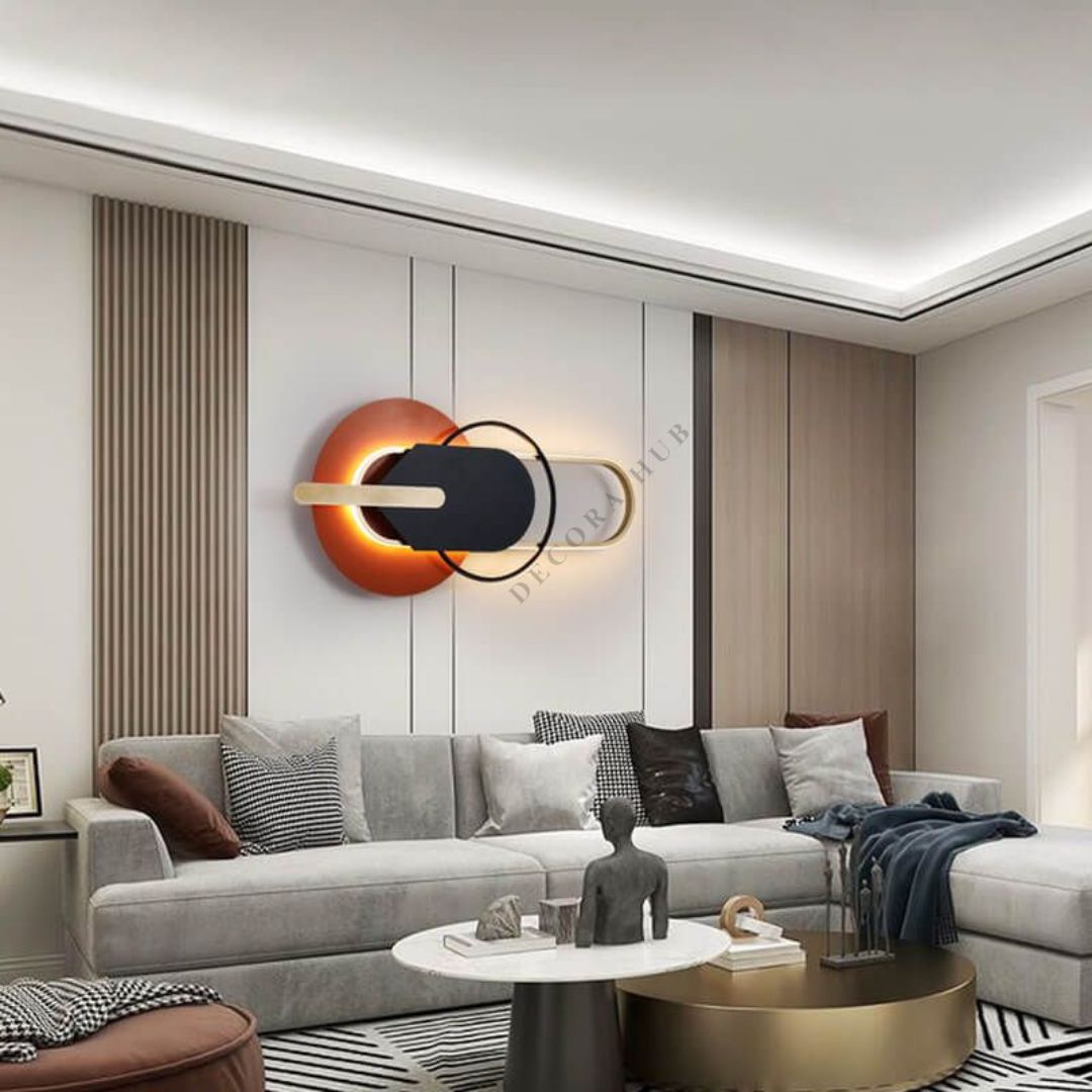 Orange and Black LED Wall Art
