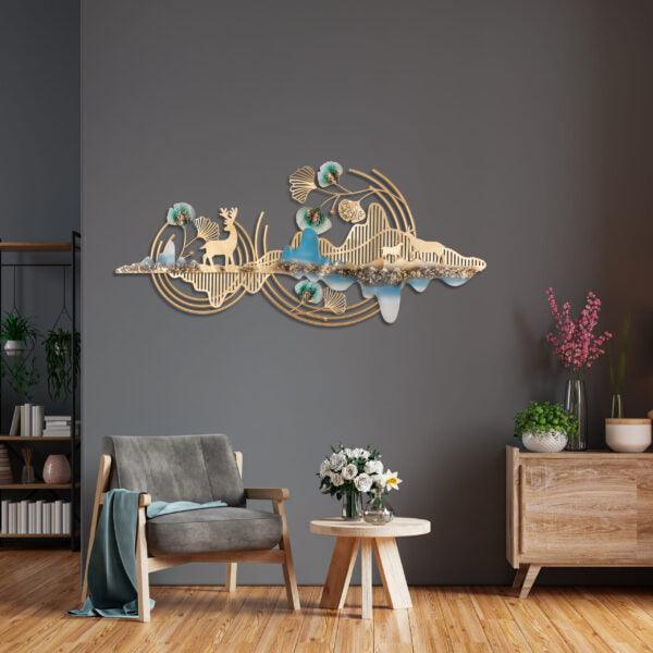 Deer and Blue Sea Wall decorative Wall Art