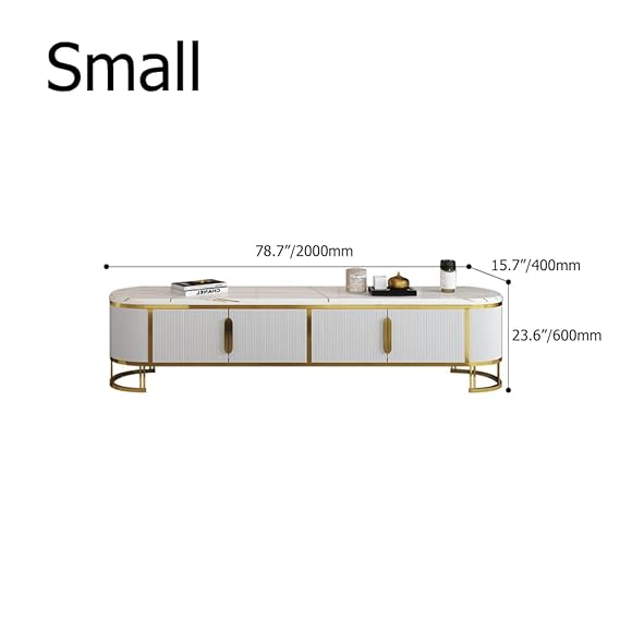 Luxurious Classical Gold & Black TV Unit