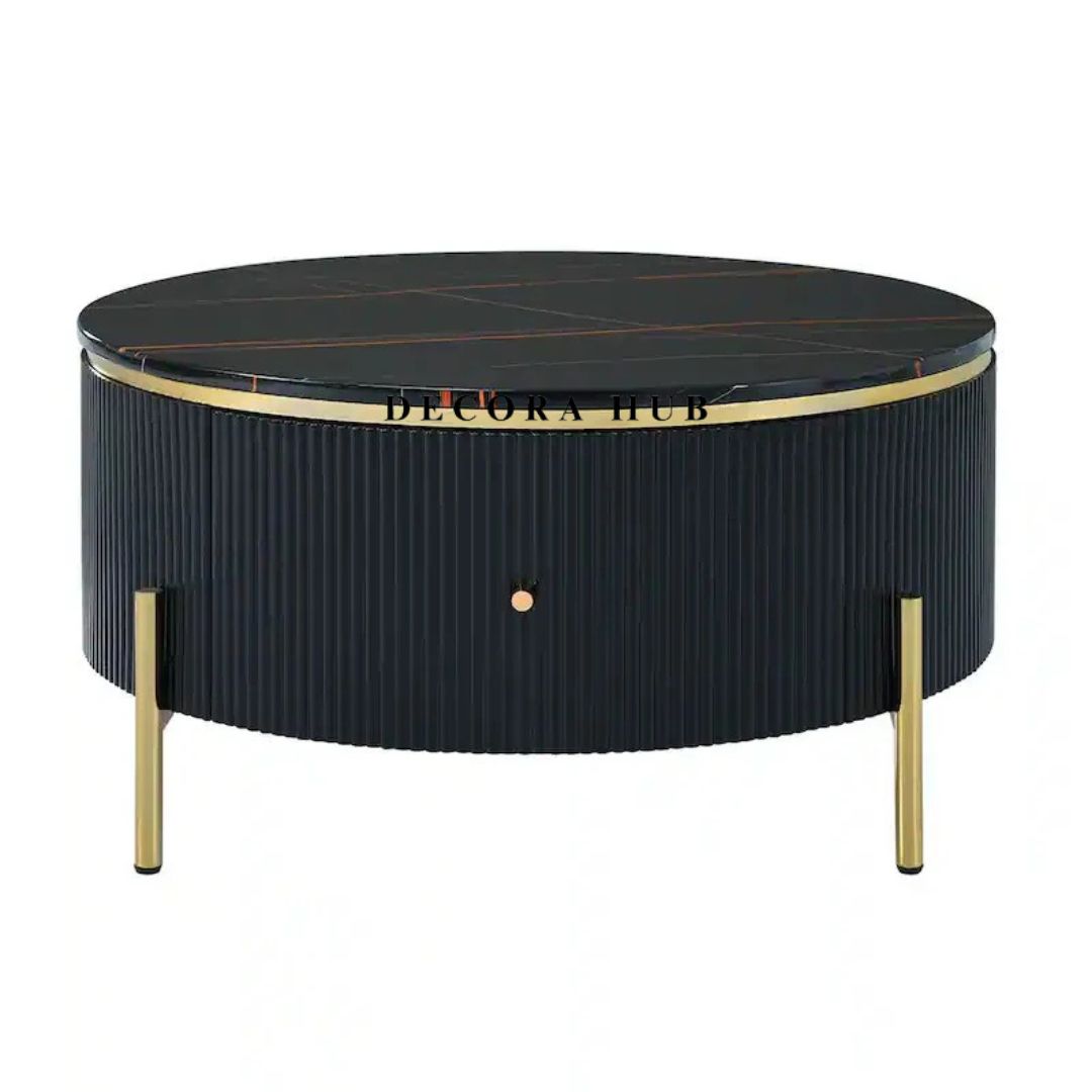 Soho Black Round Marble Luxurious Centre Tables