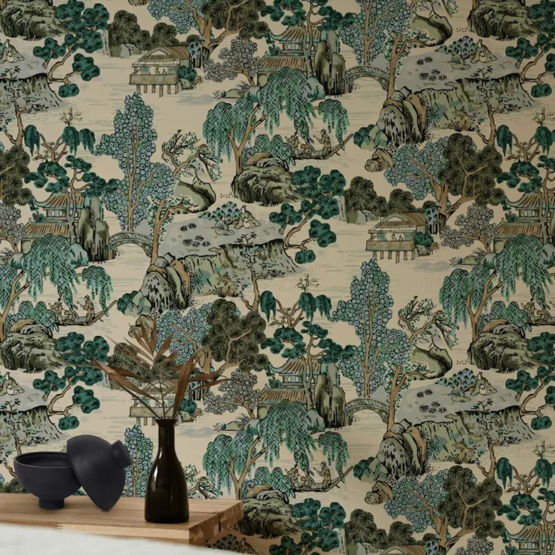 Japnese Garden Floral Wallpaper