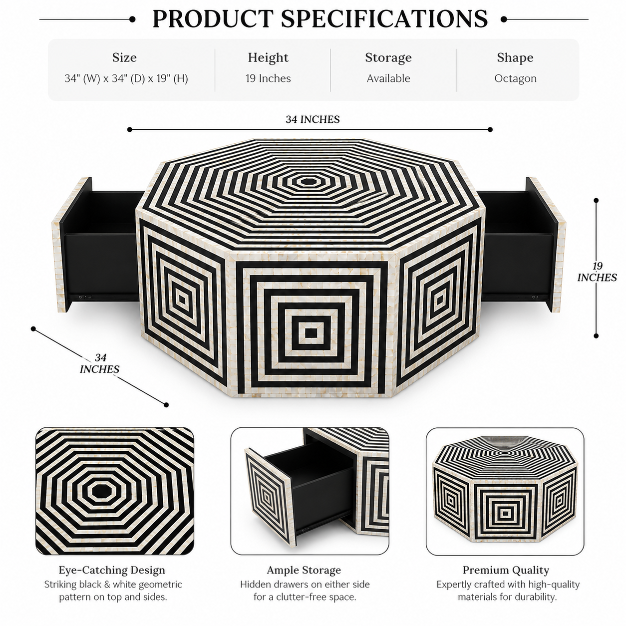 Mother of Pearl Designer Centre Table