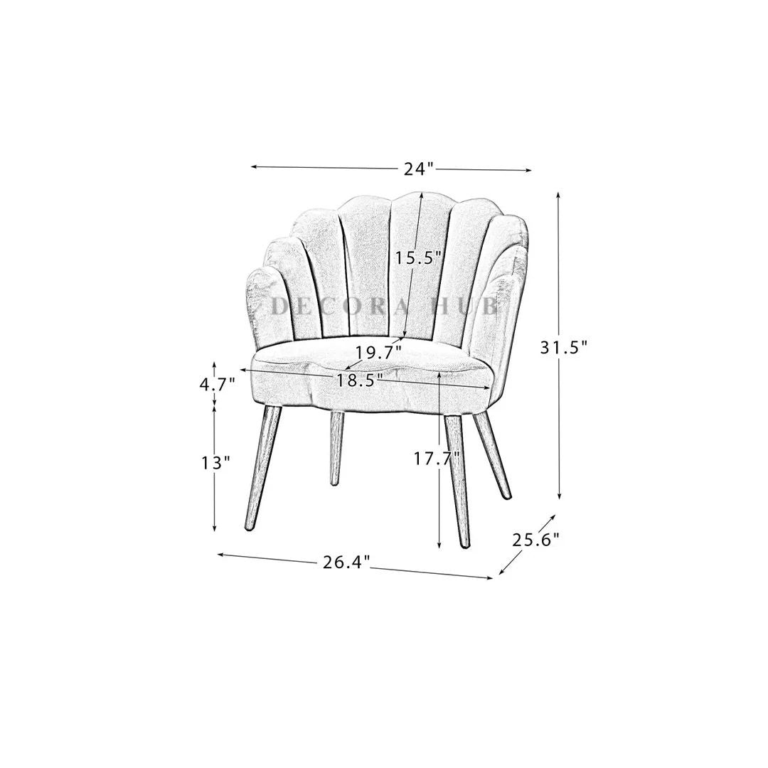 Scalloped Velvet Accent Chair