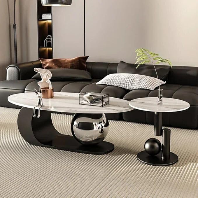Black Dual Tone Single Ball Center Table