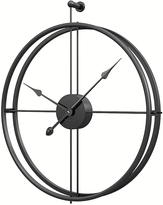 Black Round Double Ring Wall Clock