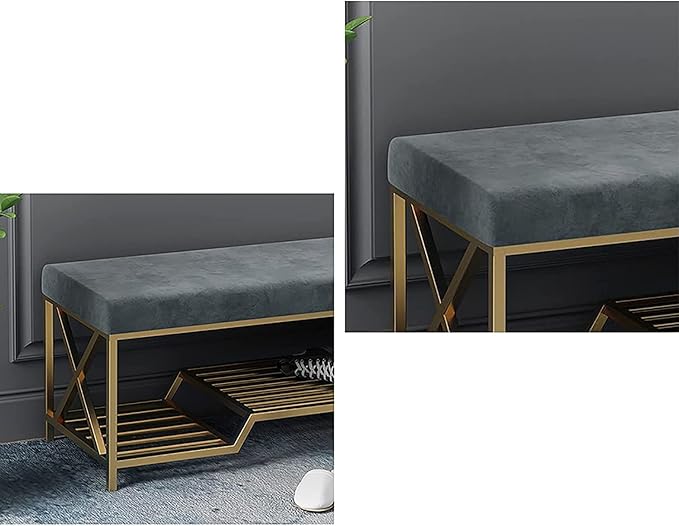 Shoe Storage Bench with Cushion for Entryway