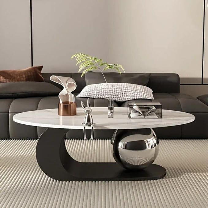 Black Dual Tone Single Ball Center Table