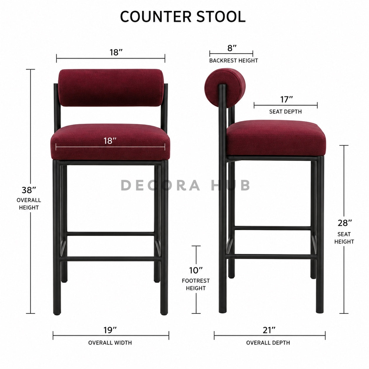 Moderna Maroon Bar Stool