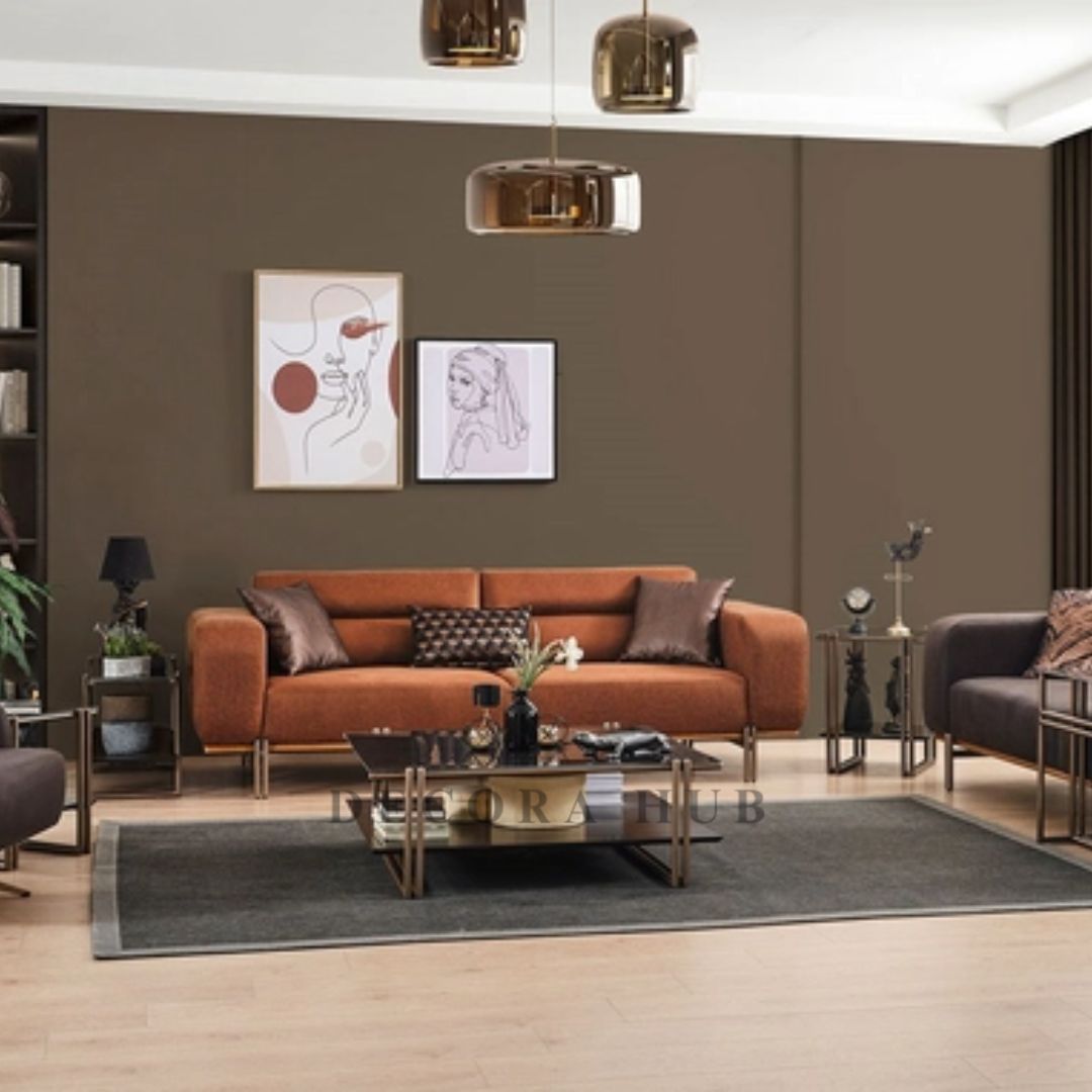 Luxury Coffee Table With Glass Top Dark Brown