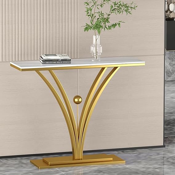 Luxurious Golden Arc Console Table