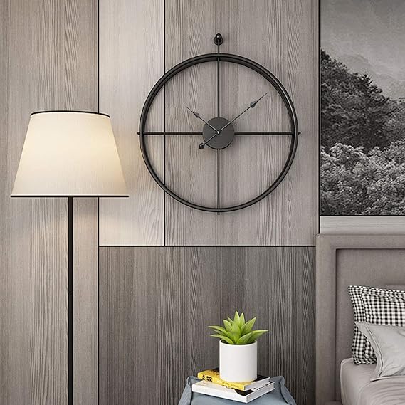 Black Round Double Ring Wall Clock