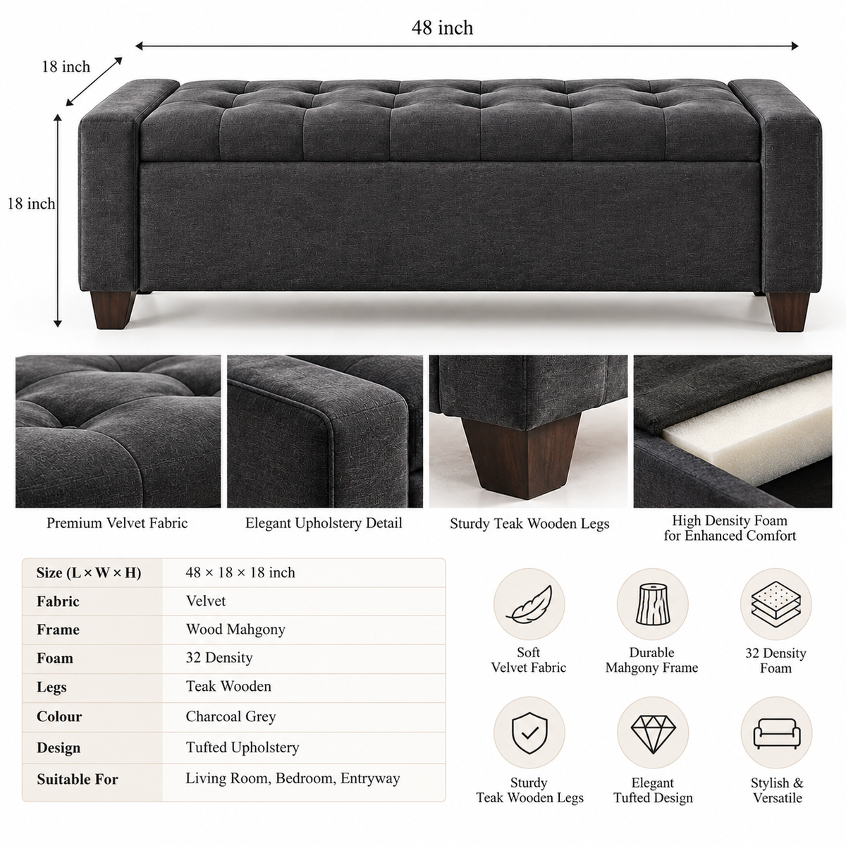 Noir Haven Bench