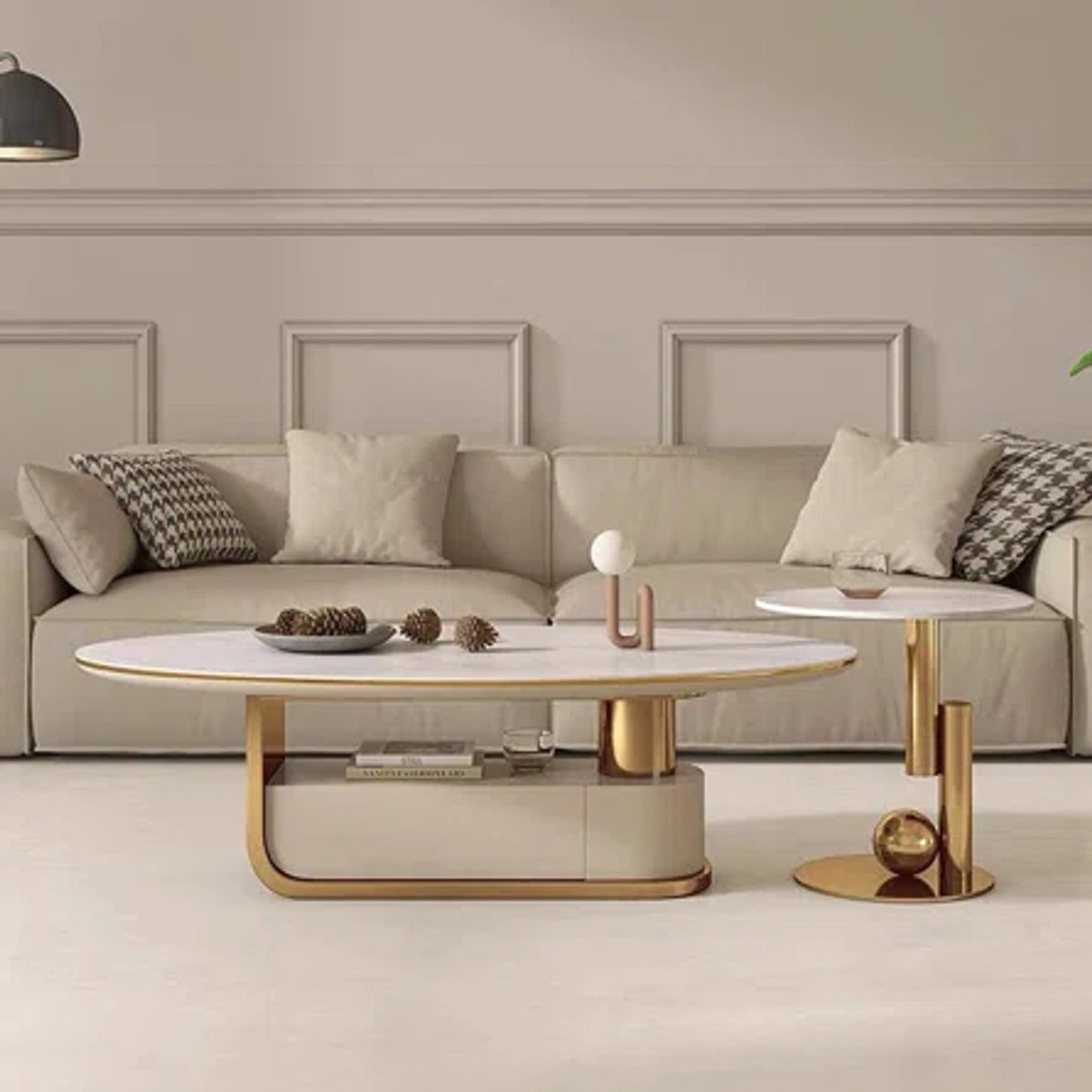 Tosy Modern Center Table With Metal Base