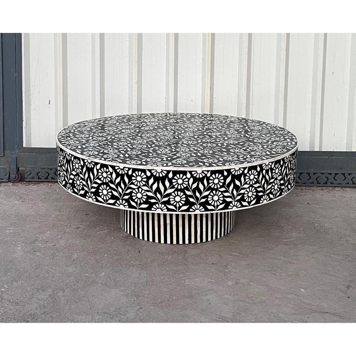 Moroccan Floral Inlay Coffee Table