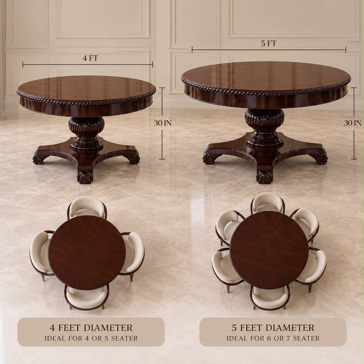 Crownwood Round Dining Table set