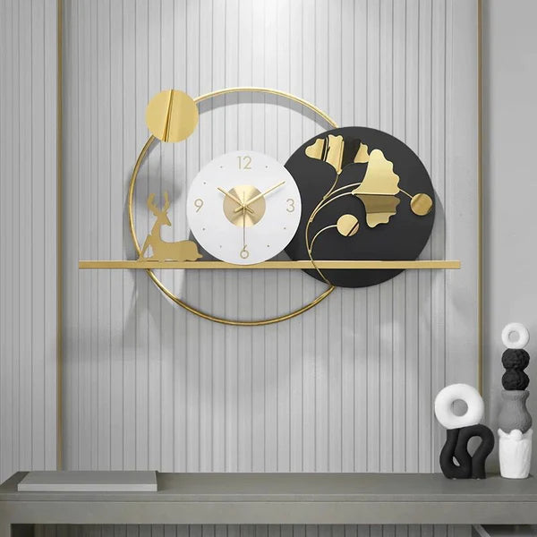 Black & Gold Metal Wall Clock