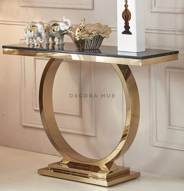 Circle Marble Top Console Table