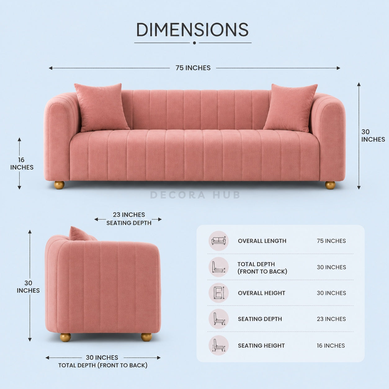 Blush Cloud 3 Seater Sofa
