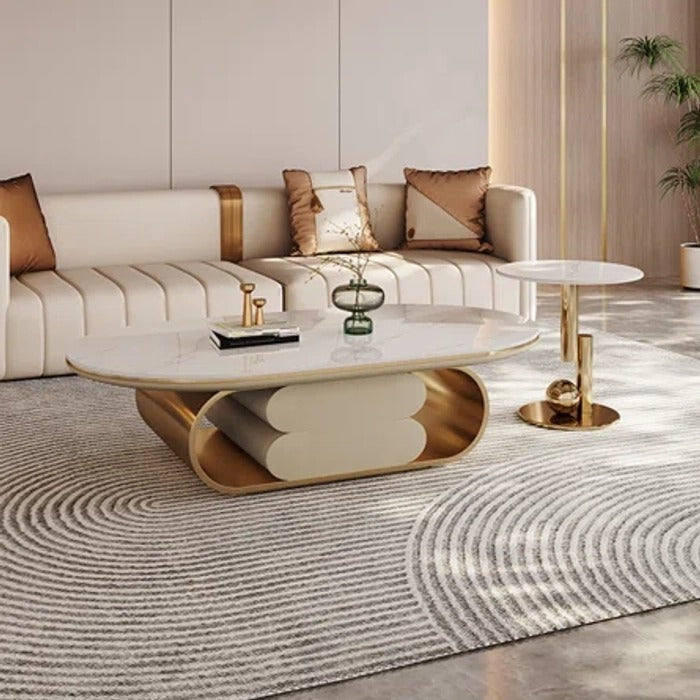 Italian Marble Design Marble Top Golden Base Centre Table