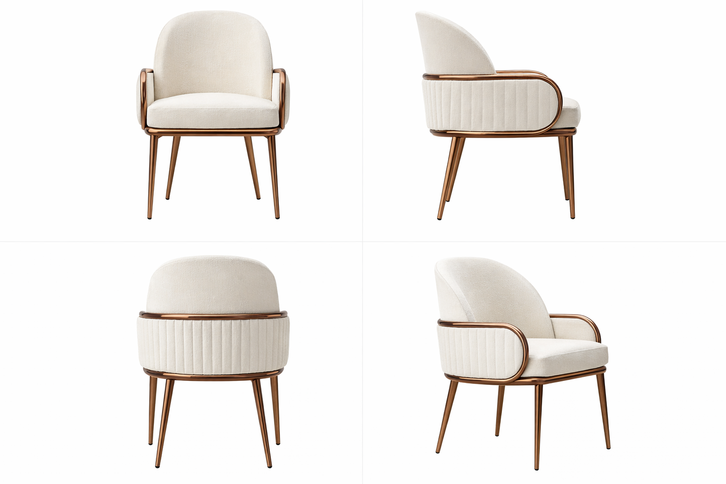 The Amethyst Luxurious Dining Chair in White
