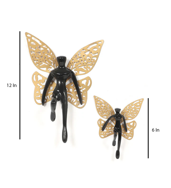 Black Decorative Flying Angels Wall Art