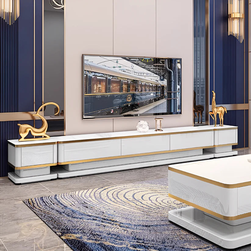White Luxury TV Unit for Living Room