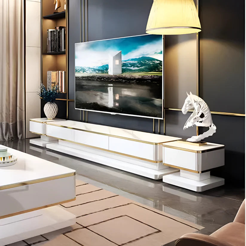White Luxury TV Unit for Living Room