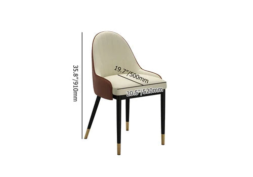 Modern Beige And Brown Dining Chair (Set of 2)