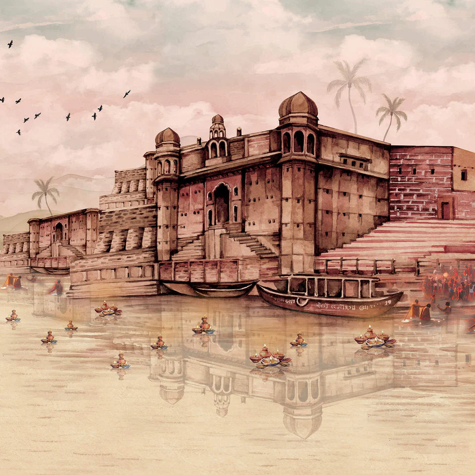 Banaras Ghat Inspired Wallpaper