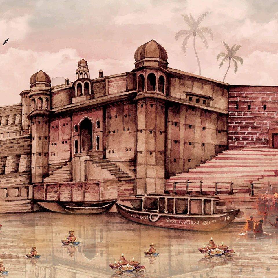 Banaras Ghat Inspired Wallpaper