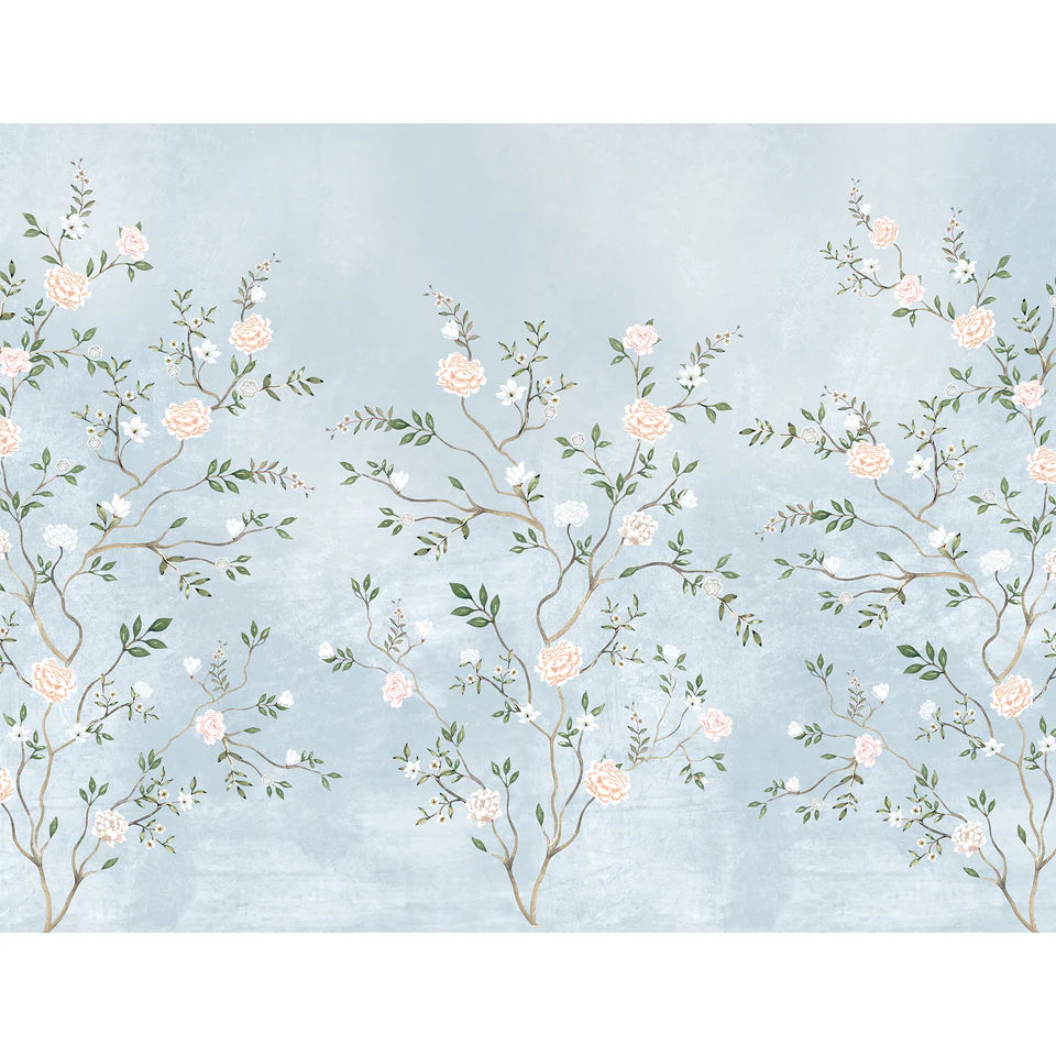 Pastel Soft Blue Designer Wallpaper