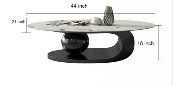 DecoraHub Gold Luxurious Marble Coffee Table