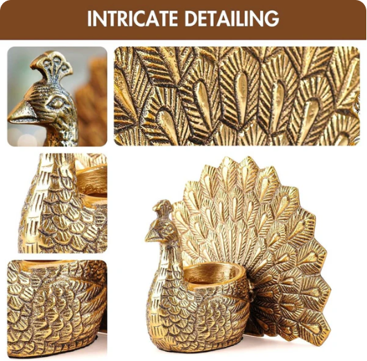 Metal Peacock Candle Holder