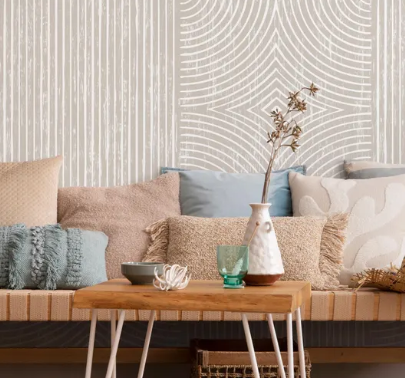 Neutral Boho Abstract Wallpaper