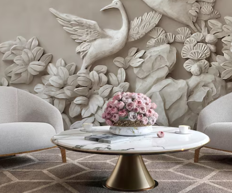 White Bird Sculpture WallPaper