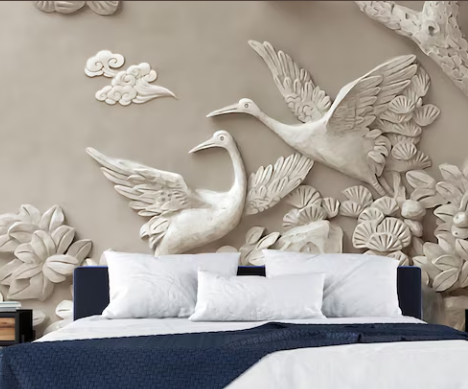 White Bird Sculpture WallPaper
