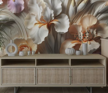 Soft Colored Flowers 3D Wallpaper